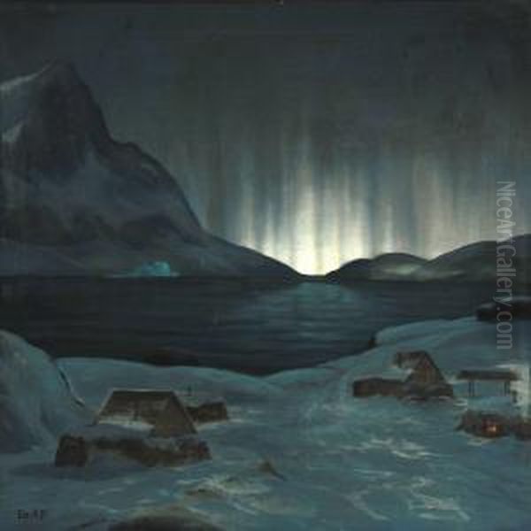 Late Evening In Greenland With The Northern Lights - view 1