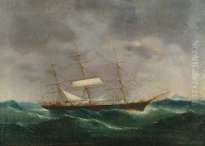The William Melhuish On Its Journey From Buenos Ayres To Calloo Off Cape Horn 3rd July 1871 by Heinrich Petersen