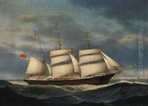 The Barque Annie Burrill by Heinrich And. Sophus Petersen