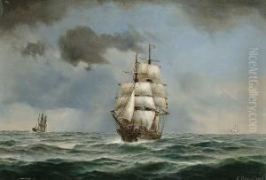 A Merchantman Under Full Sail