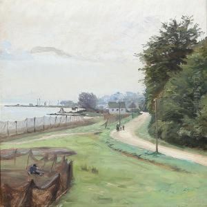 Summer Day At Humlebaek Habour by Tom Petersen