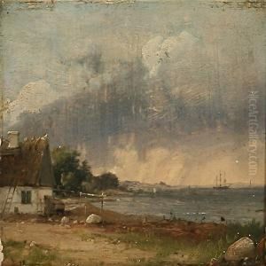 A Fishing Village,north Sealand by Vilhelm Peter Carl Petersen