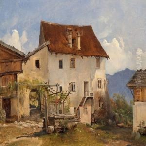Houses In The Mountains In Tirol Near Meran by Vilhelm Peter Carl Petersen
