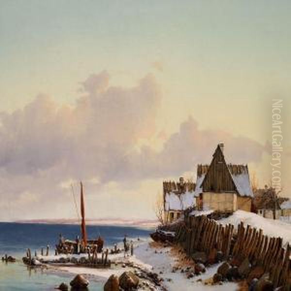 Winter Day In The Fishing Village Sletten - view 1