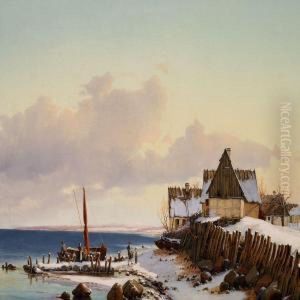 Winter Day In The Fishing Village Sletten