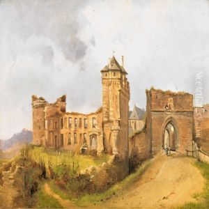 The Village Gate Of Andernach At The Rhine by Vilhelm Peter Carl Petersen