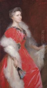 Portrait De Femme En Rouge by Walter Petersen