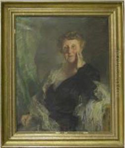 Portrait De Femme Au Collier De Perles by Walter Petersen