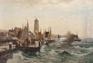 An Der Ausfahrt Bei Ostende by Heinrich Petersen-Angeln