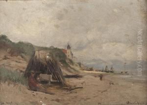 Am Strand Von Bad Heyst by Heinrich Petersen-Angeln