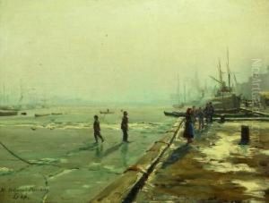 Im Winterlich Zugefrorenem Hafen