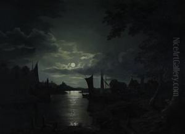 Moonlit Estuary Scene - view 1