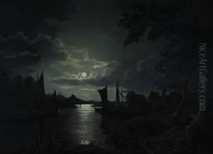 Moonlit Estuary Scene