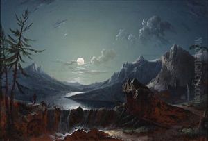 Moonlit Lake Landscape