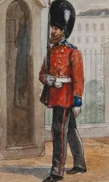 A Collection Of Twenty-nine Vignettes Of London Street Characters, Including: The Chimney Sweep; The Street Arab; The Butcherboy; The Lamplight And Others
 Together With The Original Leather Bound Journal Titled "london Street Characters, 1860"
 The Journ - view 1