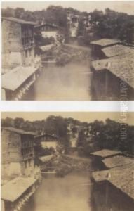 Moulins En Auvergne by Fortune Joseph Petiot-Groffier