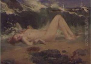 Femme Nue Sur La Greve by Alfred Petit