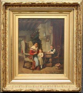 The Knitting Lesson by Charles Petit