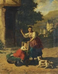 Teasing The Dog by Corneille Petit