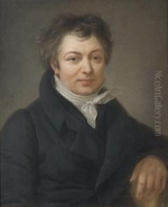 Portrait Of A Man, Bust-length by Claude Fr. Petit De Villeneuve