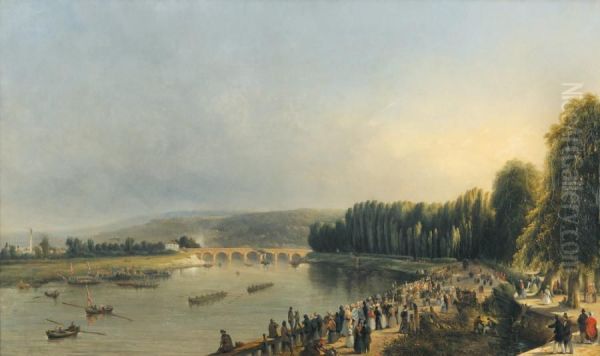 Course D'avirons Sur La Seine Pres De Saint-cloud - view 1
