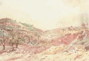 View Of Jerusalem And The Mount Of Olives by John Louis Petit