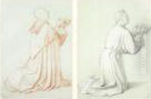 Deux Etudes D'ecclesiastiques Agenouilles by Savinien Fr. Charles Petit