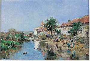 Lavandieres Au Bord De La Riviere
