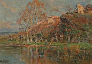 Lavandieres En Bord De Riviere