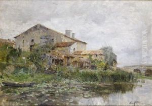 Paysage Bord De Riviere by Edouard Petitjean