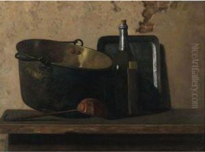 Wine And Brass Stewing Kettle (preparation Of French Potage) by John Frederick Peto