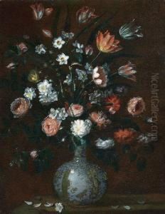 Natura Morta Con Fiori E Vaso Di Porcellana