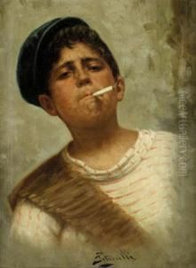 Rauchender, Neapolitanischer Junge by Arturo Petrocelli