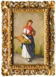 Junge Italienerin Mit Fruchtkorb by Arturo Petrocelli