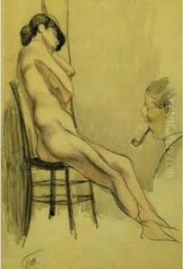 Artista E Sua Modella by Kuzma Sergievitch Petrov-Vodkin