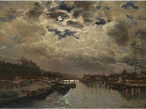 Moonlit View Of The Seine by Alexei Petrovitch Bogoliubov