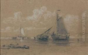 Bateaux De Peche A Maree Basse by Alexei Petrovitch Bogoliubov