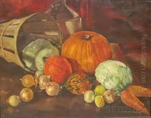 Still Life With Squash, Onions, And Cabbage.