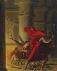 A Scene From Mythology - A King Flees From The Fire