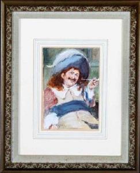 A Cavalier Smoking A Pipe - view 1
