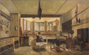 Tending To The Fire by John Pettie