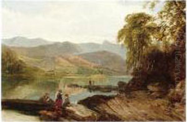 Windemere With Raye Castle In The Distance, Inscribed On Reverse, Oil On Panel, 25.5 X 35.5 Cm.; 10 X 14 In - view 1