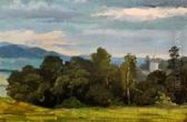 Landscape With Trees And Church Tower - view 1