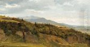 German Landscape Overlooking A Broad Valley by Fritz Petzholdt
