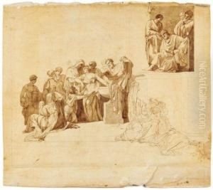 Les Jeunes Atheniens Et Atheniennes Tirant Au Sort Pour Etre Livres Au Minotaure by Jean-Francois-Pierre Peyron