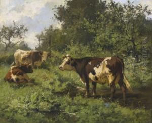 Weidende Kuhe An Einem Sommertag by Aymar Pezant