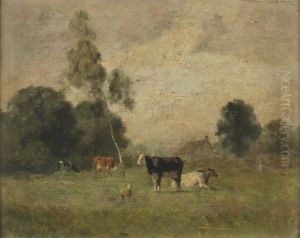 Vaches Dans Un Champ by Jean Pezous