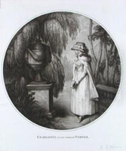 Charlotte At The Tomb Of Werter by Heinrich David Pfander