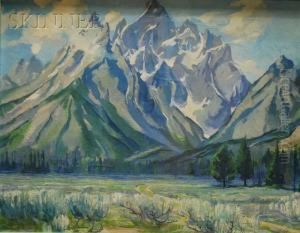 View Of Grandteton, Wyoming by Joseph Pfanner Nash