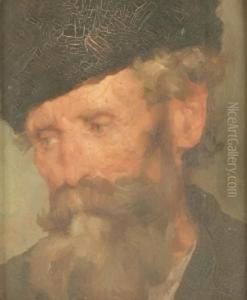 Bartiger Mann Mit Schwarzem Hut